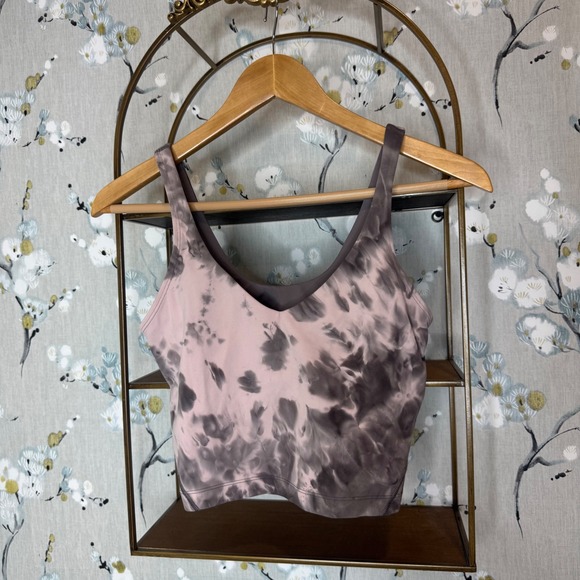 lululemon athletica Tops - Lululemon Align Tank Top Diamond Dye Graphite Grey Pink Bliss Size 6 Yoga Crop